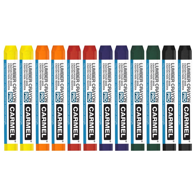 Carmel Lumber Crayon, Box of 12 (Assorted Colors), Lumber Marking Crayon, Lumber Marker, Keel Crayon, high-Density Clay Based Paint Crayon, Ideal for Marking on Wood, Lumber, Timber - Image 2